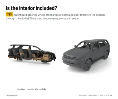 Question card: Is the interior included? Toyota Fortuner 2011-2015 1st Gen Full Vehicle 3D Model (STL)