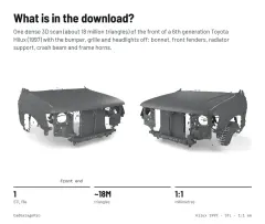 Question card: What is in the download? Toyota Hilux 1997-2001 6th Gen Front End 3D Scan (STL)