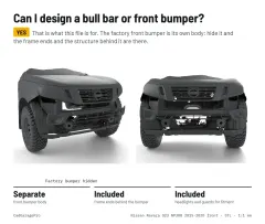 Question card: Can I design a bull bar or front bumper? Nissan Navara 2015-2020 D23 Front End 3D Model (STL)