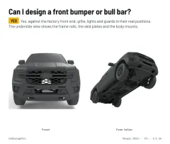 Question card: Can I design a front bumper or bull bar? Ford Ranger 2022+ Next-Gen Full Vehicle 3D Model (STL)