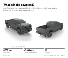 Question card: What is in the download? Chevrolet Silverado 2500HD 2015-2016 3rd Gen Full Vehicle 3D Model (STL)