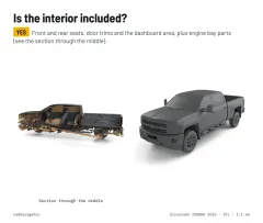 Question card: Is the interior included? Chevrolet Silverado 2500HD 2015-2016 3rd Gen Full Vehicle 3D Model (STL)