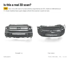 Question card: Is this a real 3D scan? Toyota Tundra 2014-2021 2nd Gen Part 3D Scan (STL)
