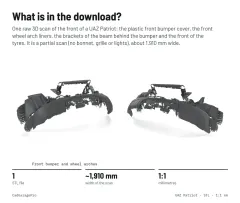 Question card: What is in the download? UAZ Patriot 3163 Front End 3D Scan (STL)
