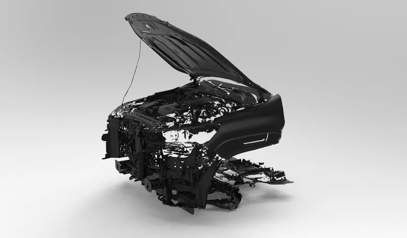 Render of the Toyota Hilux N80 (AN120/AN130) 2020 Engine Bay and Front Structure 3D Scan file