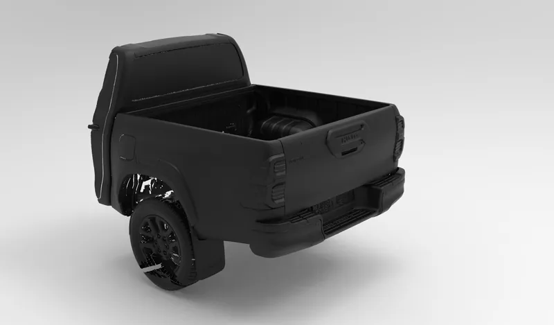 Render of the Toyota Hilux N80 (AN120/AN130) 2020 Bed and Rear End 3D Scan file