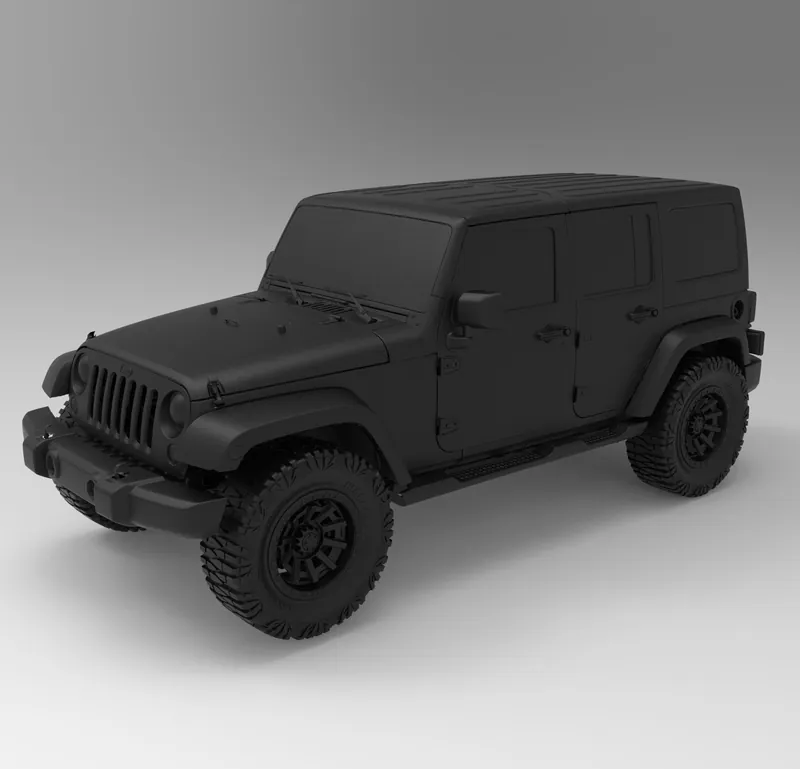 Render of the Jeep Wrangler JK 2007-2018 Full Vehicle 3D Scan file