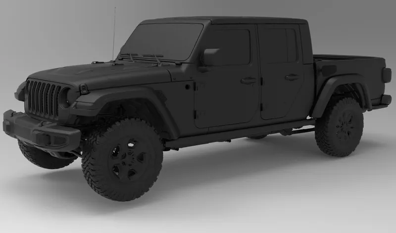 Render of the Jeep Gladiator JT Full Vehicle 3D Scan file