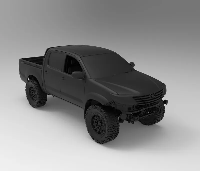Render of the Toyota Hilux N70 facelift (Vigo Champ) 2011-2015 Full Vehicle 3D Scan file