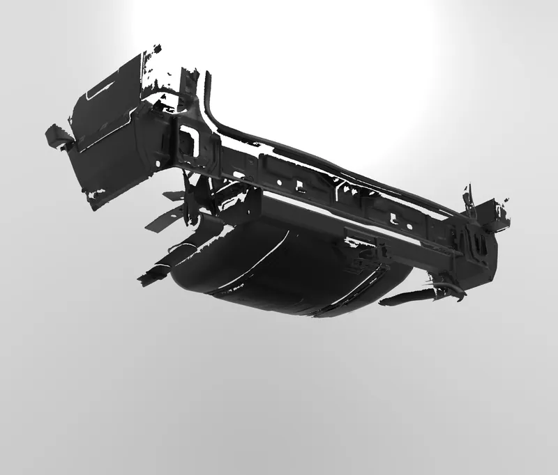 Render of the Jeep Cherokee XJ Rear Bumper Area and Underbody 3D Scans file