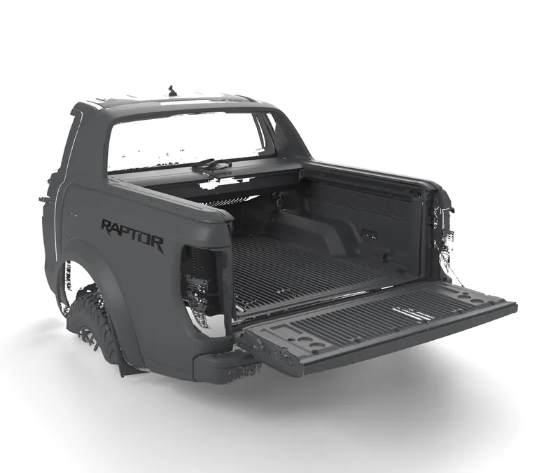 Render of the Ford Ranger Raptor 2019-2022 PX3 Bed and Rear End 3D Scan (STL) file